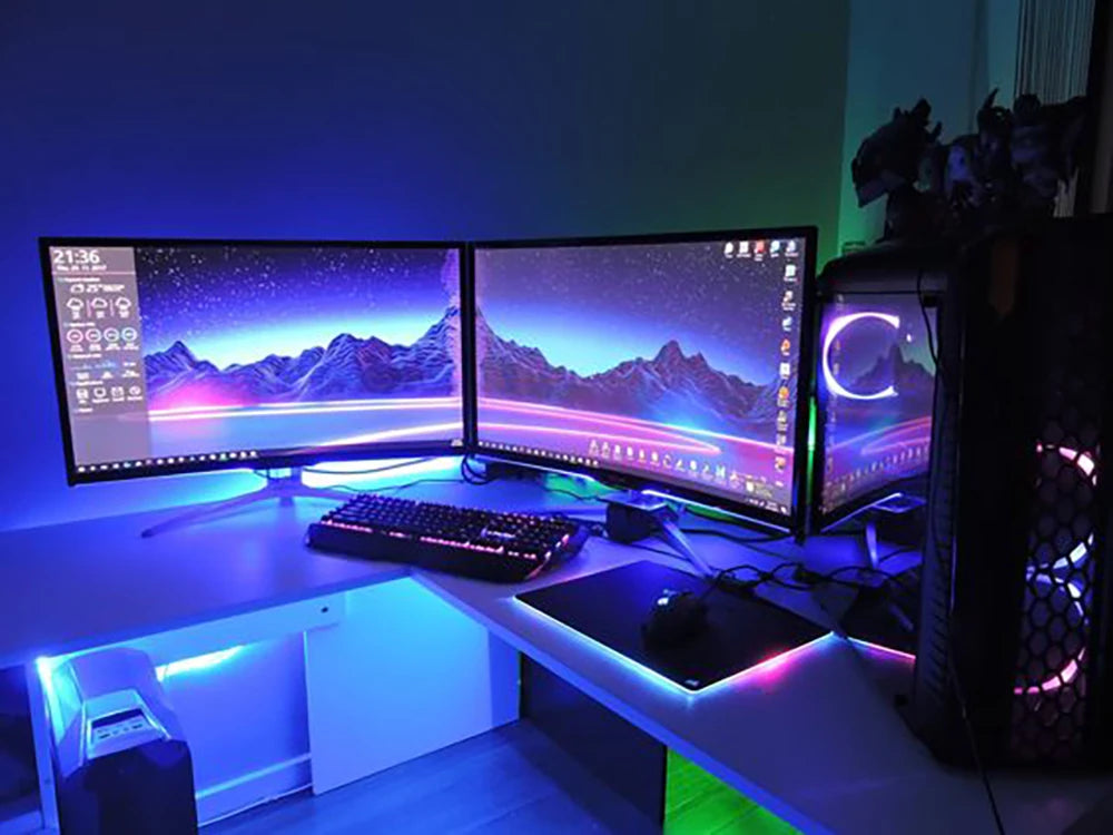 Bluetooth USB RGB LED Strip Light - Flexible Adhesive TV Backlight