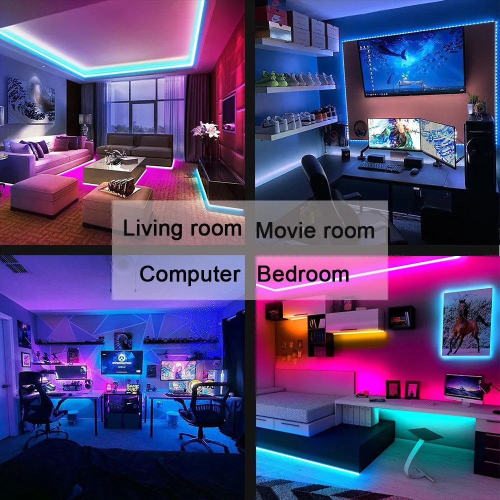 Bluetooth USB RGB LED Strip Light - Flexible Adhesive TV Backlight
