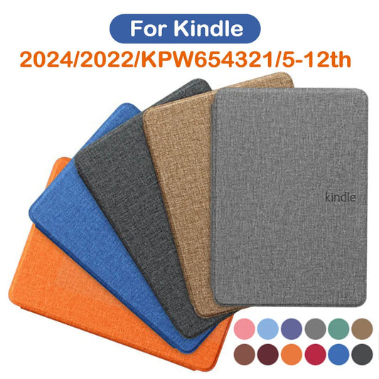 Slim Magnetic Kindle Case - Stylish Fabric Cover with Auto Sleep/Wake, Fits Paperwhite & Oasis (All Generations)