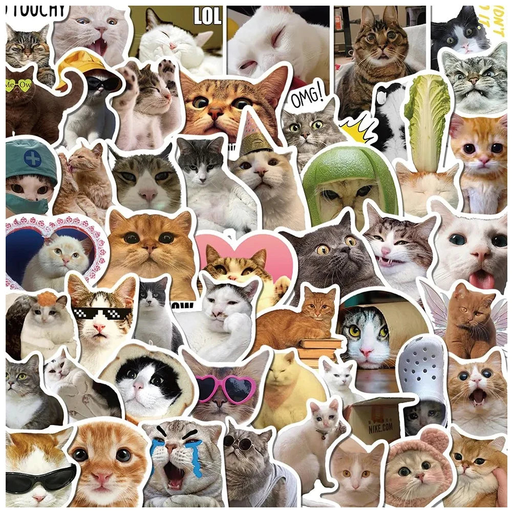 Korean Aesthetic Cat Stickers - Kawaii Stationery Set (10/30/50 PCS)