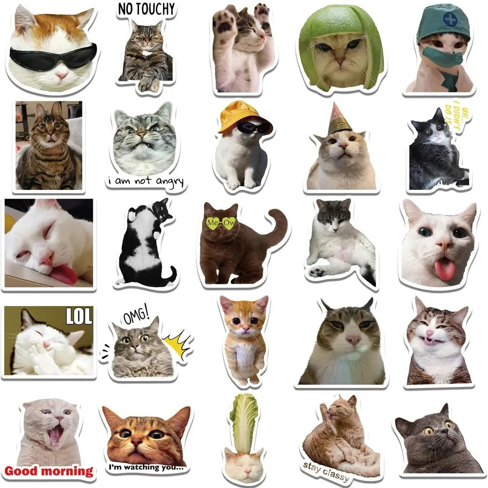 Korean Aesthetic Cat Stickers - Kawaii Stationery Set (10/30/50 PCS)