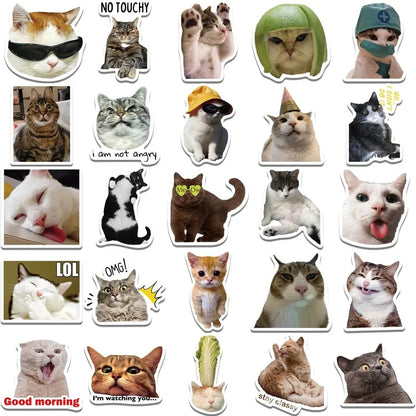 Korean Aesthetic Cat Stickers - Kawaii Stationery Set (10/30/50 PCS)